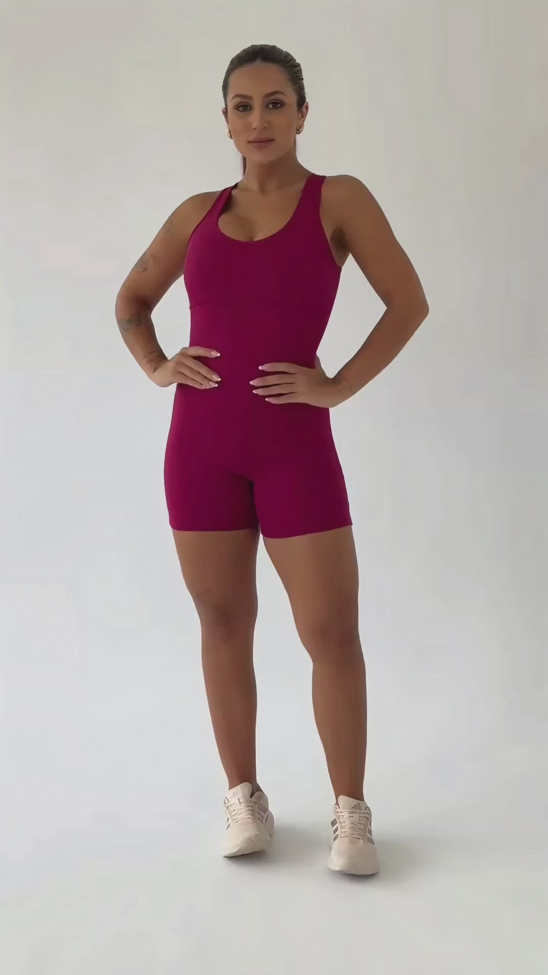 Bodysuit Shorts Marsala - Macaquinho