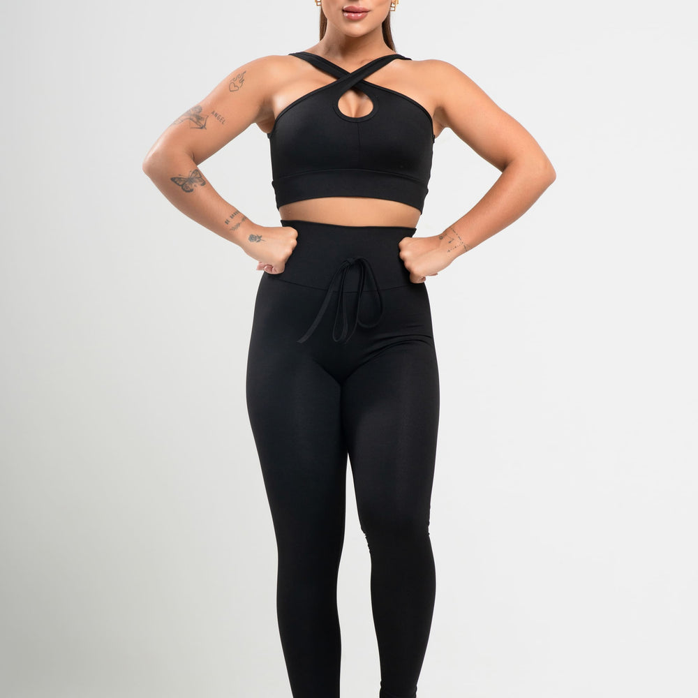 Legging + Top Detox Amarração Black