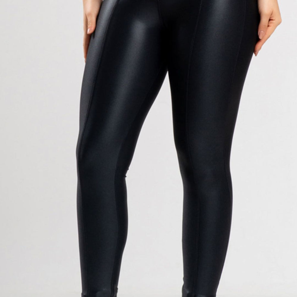 Legging Casual Cirre shine Black With Belt