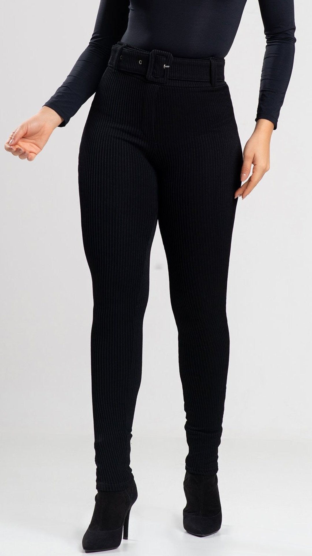 Legging Casual Textured 3D Black