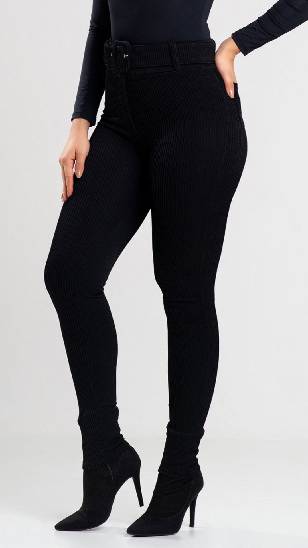 Legging Casual Textured 3D Black